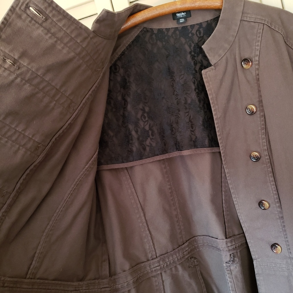 Mossimo army green military double breast jacket - Picture 5 of 7
